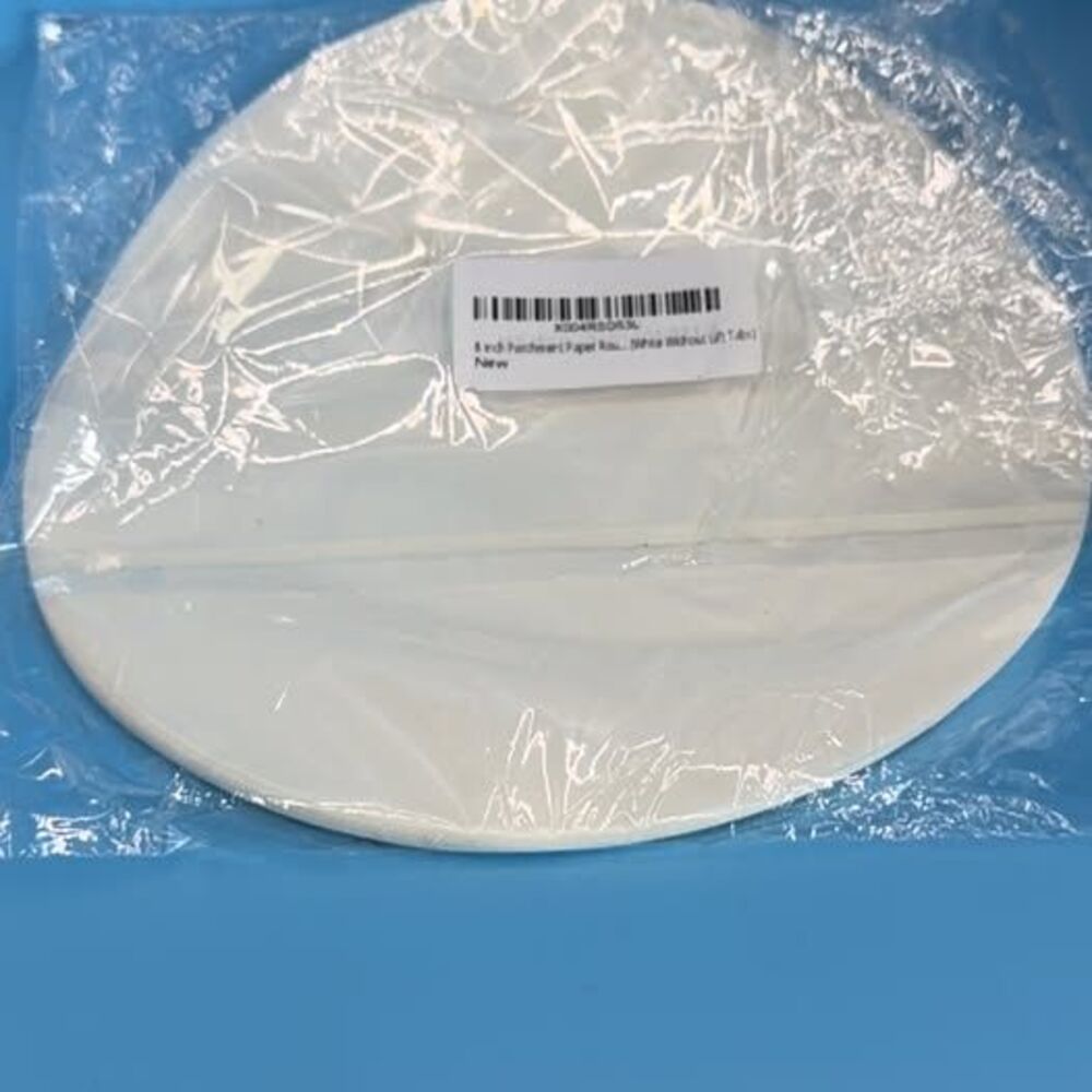 8 inch Parchment Paper Rounds White Without Lift Tabs 100 qty